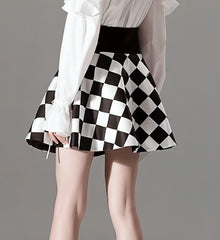 CHECKMATE PANEL CROCHET SKIRT