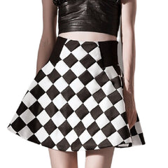 CHECKMATE PANEL CROCHET SKIRT