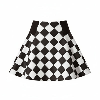 CHECKMATE PANEL CROCHET SKIRT