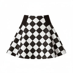 CHECKMATE PANEL CROCHET SKIRT