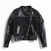 product photo, motorcycle jacket, eel skin leather jacket, Nik Spruill, exotic material leather jacket