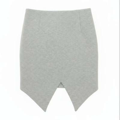 Nik Spruill grey neoprene V slit skirt