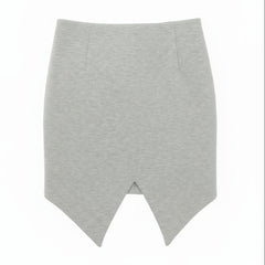 Nik Spruill grey neoprene V slit skirt