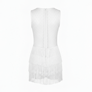 Lauren fringe romper - white