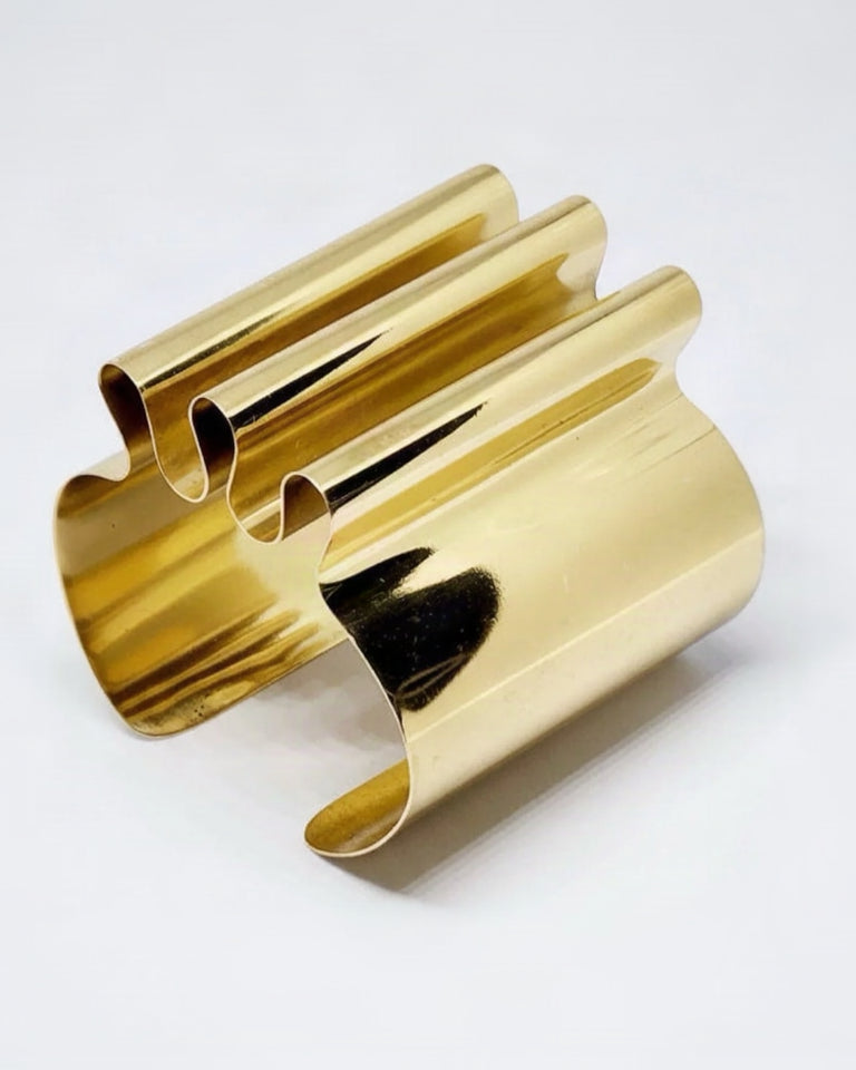 Crown Gold Brass Cuff Bracelet Nik Spruill