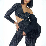 Spotlight One Shoulder Jumpsuit - Black