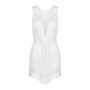 Lauren fringe romper - white