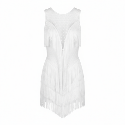 Lauren fringe romper - white
