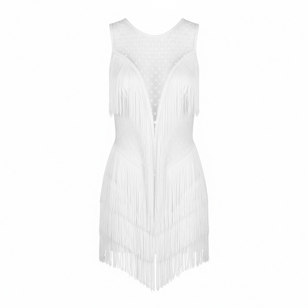 トップス roughlow airy fringe sheer tops(white) roughlow airy fringe sheer tops - メルカリ