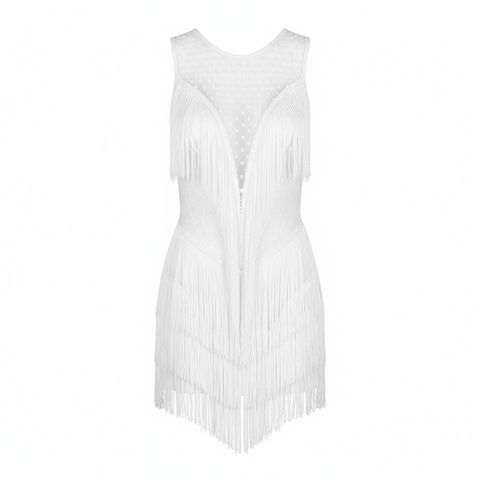 Lauren fringe romper - white