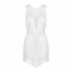 Lauren fringe romper - white