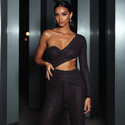 Spotlight One Shoulder Jumpsuit - Black