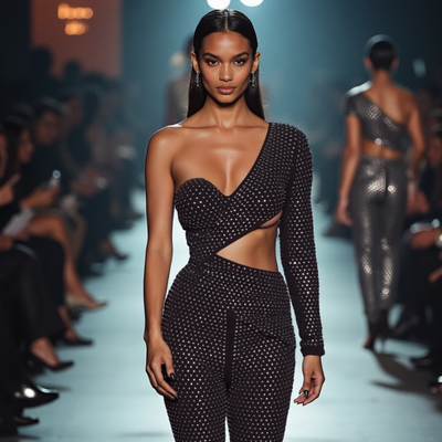 Spotlight One Shoulder Jumpsuit - Black