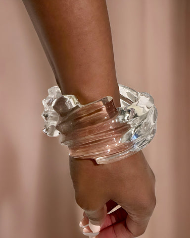 Spiral Liquid Lucite Cuff Bracelet