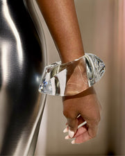 Liquid Lucite Asymmetrical Bangle Bracelet