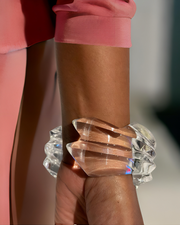 Ripple Lucite Wide Cuff Bracelet