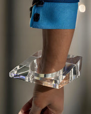 Liquid Lucite Wedge Bangle Bracelet