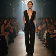 Glitz Sequined Jumpsuit - Black