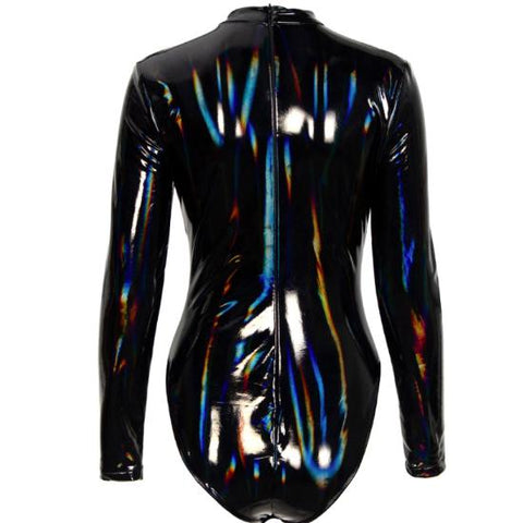 A woman wearing a Nik Spruill NIKKI 6 TOP bodysuit.