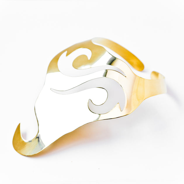 Nawi Gold Brass Swirl Collar Necklace – Nik Spruill