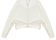 A Nik Spruill Conscious Jacket with a zipper on the back.