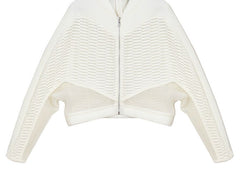 A Nik Spruill Conscious Jacket with a zipper on the back.