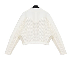 A Nik Spruill CONSCIOUS JACKET with a black collar.