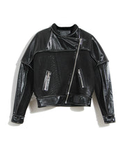 product photo, motorcycle jacket, eel skin leather jacket, Nik Spruill, exotic material leather jacket