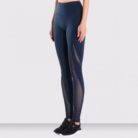 FREEDOM LEGGING BLUE by Moves Athletix Sheer mesh