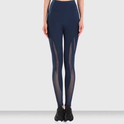 FREEDOM LEGGING BLUE by Moves Athletix Sheer mesh