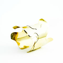 An OSHUN ring by Nik Spruill sitting on top of a white surface.