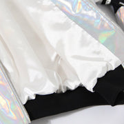 Nik Spruill, silver textile material, lining, holographic fabric