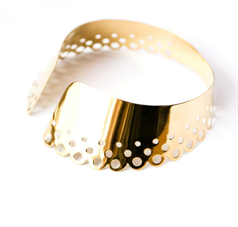 A close up of a Nik Spruill DAHOMEY bracelet on a white background.
