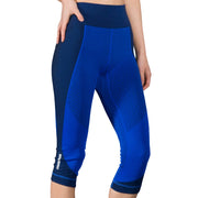 High waist legging, color block, blue legging, Nik Spruill, Yoga legging, front view, Nik Spruill Brand