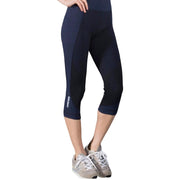 High waist legging, color block, blue legging, Nik Spruill, Yoga legging, front view, Nik Spruill Brand