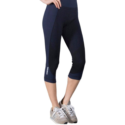 High waist legging, color block, blue legging, Nik Spruill, Yoga legging, front view, Nik Spruill Brand